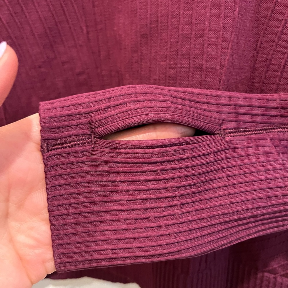 Lululemon: Ribbed Long Sleeve Top in Deep Pink/maroon - Picture 6 of 7